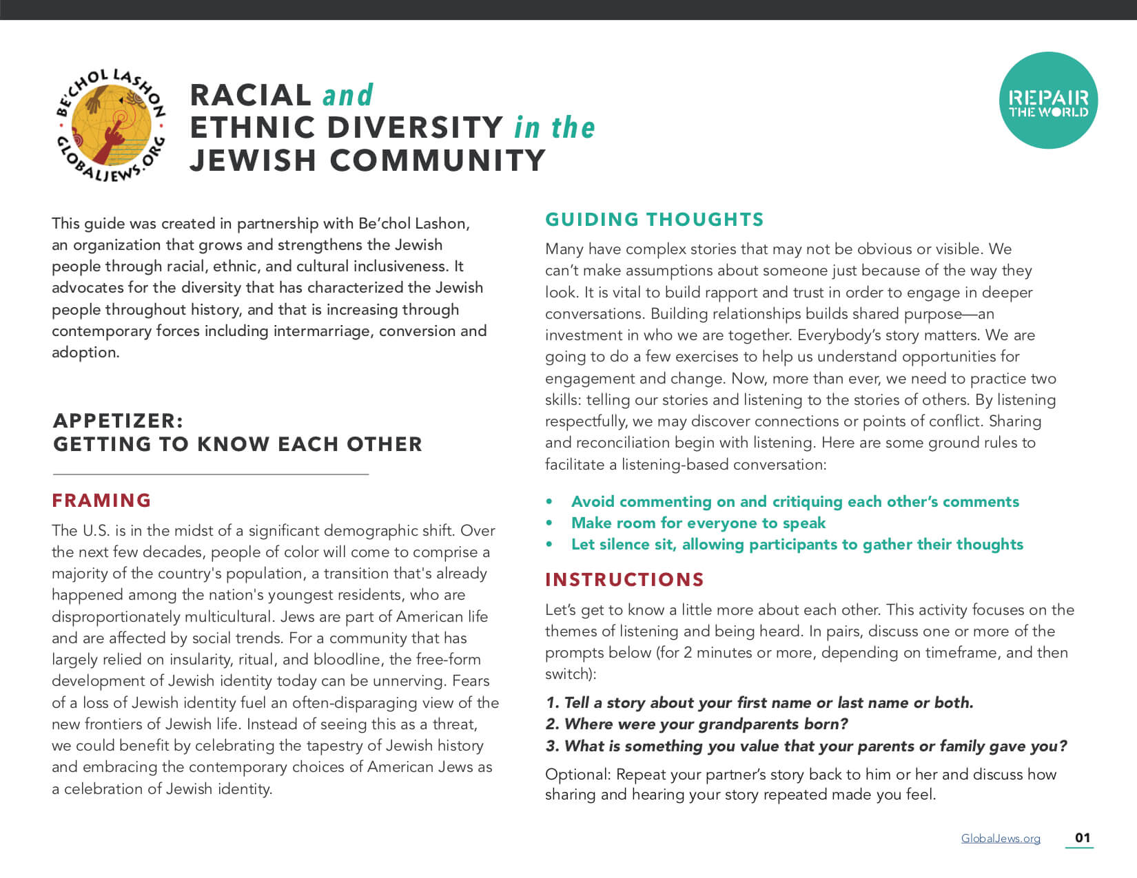 Racial and Ethnic Diversity in the Jewish Community